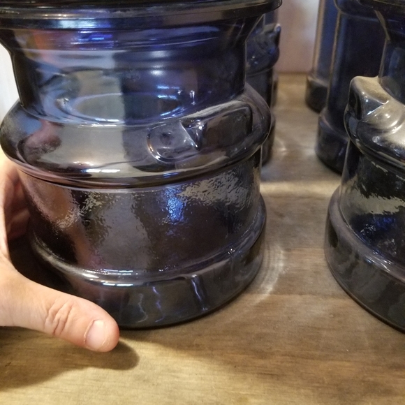 L. E. Smith Cobalt Blue Milk Can Canister Set - Picture 3 of 11